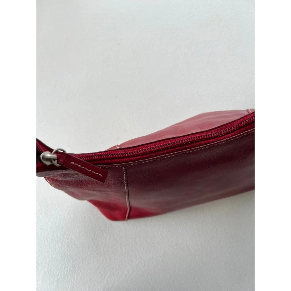 Nordstrom Vintage Y2K Red Leather Hobo Shoulder Bag Purse